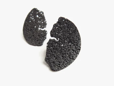 Oxidized Silver Textured Earrings