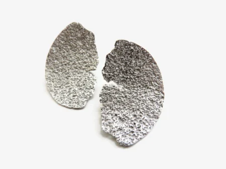 Satin Silver Textured Earrings