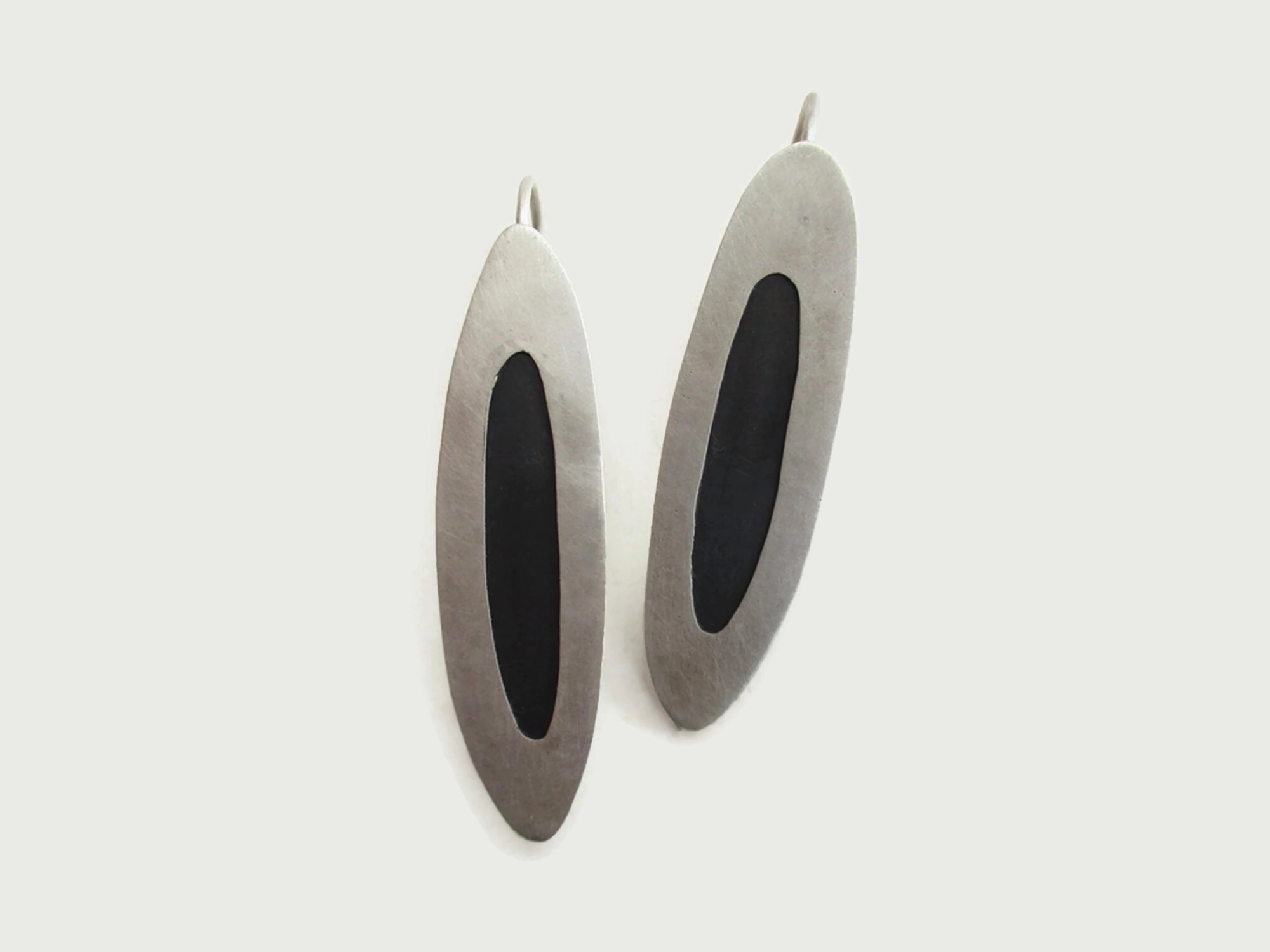 Asymmetrical Silver Dangle Earrings