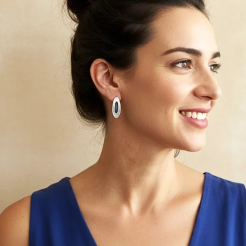 Organic Silver Dangle Earrings