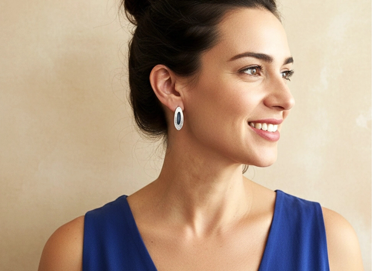 Organic Silver Dangle Earrings