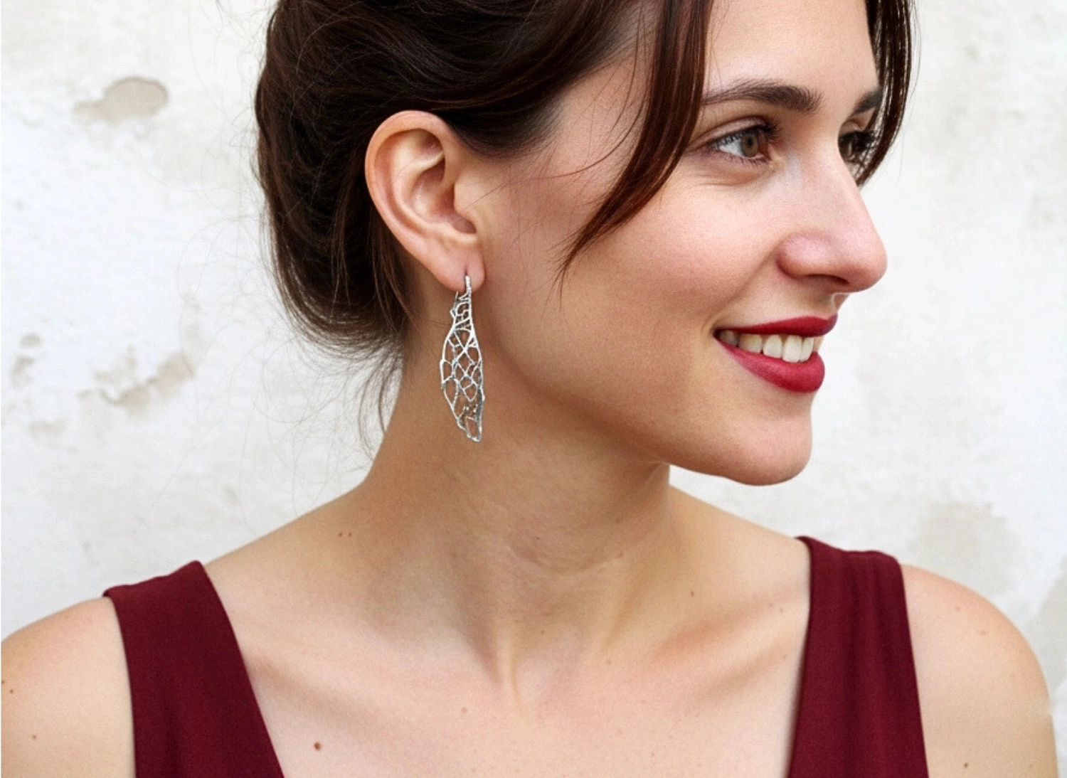 Organic Silver Hook Earrings