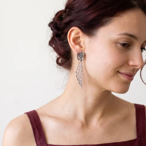 Botanical Silver Dangle Earrings