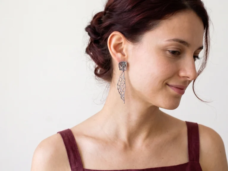 Botanical Silver Dangle Earrings