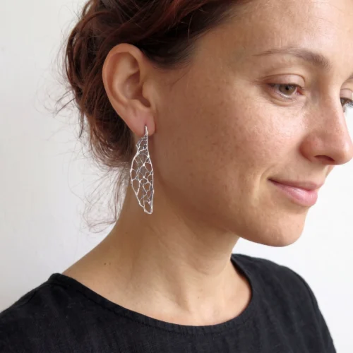 Organic Silver Hook Earrings