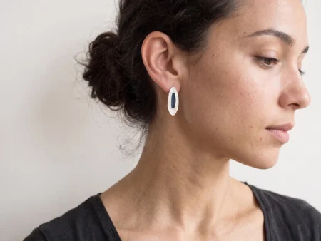 Organic Silver Dangle Earrings