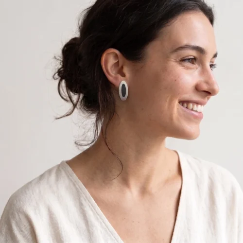 Asymmetrical Silver Stud Earrings