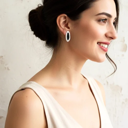 Asymmetrical Silver Stud Earrings
