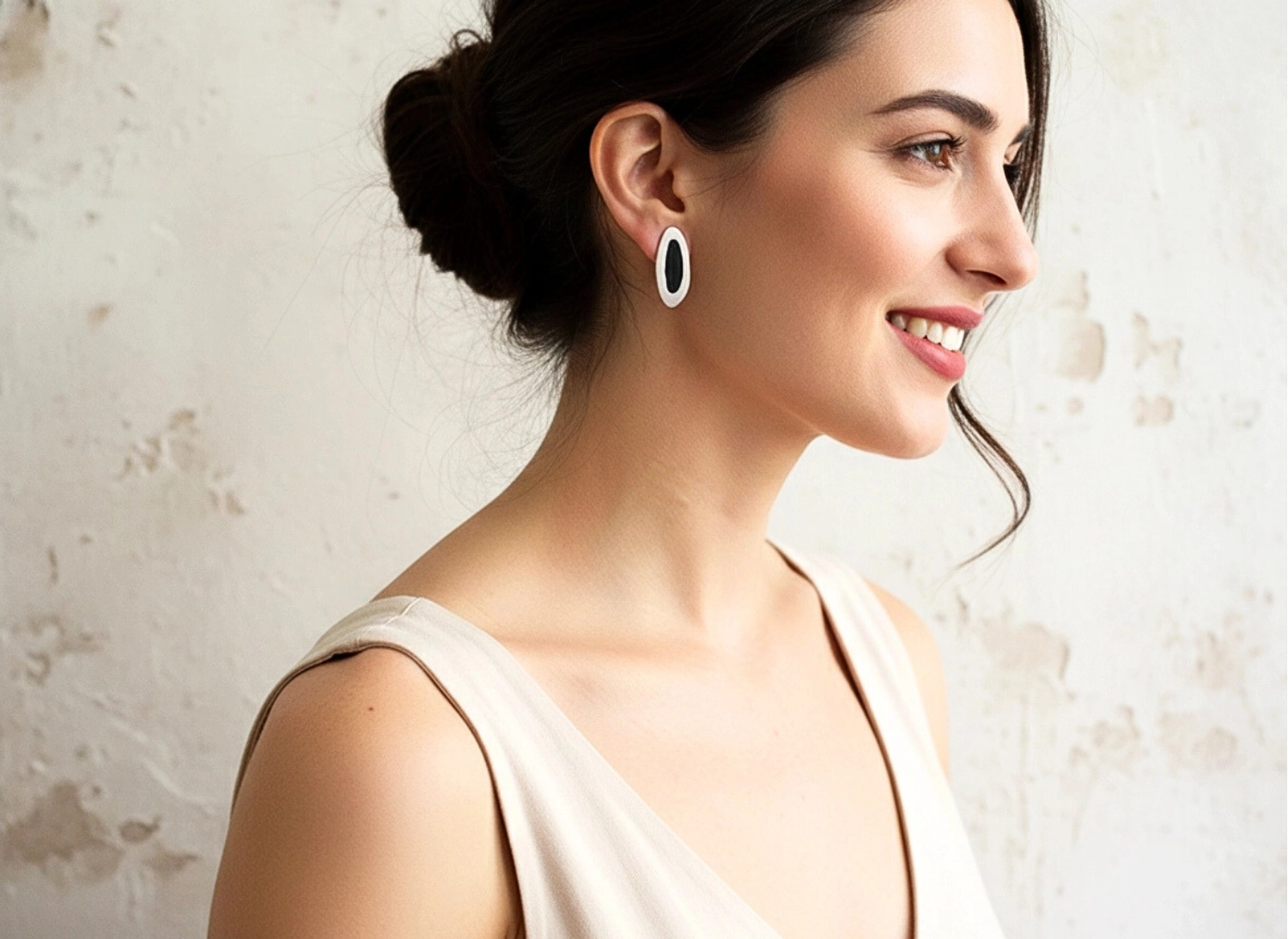 Asymmetrical Silver Stud Earrings