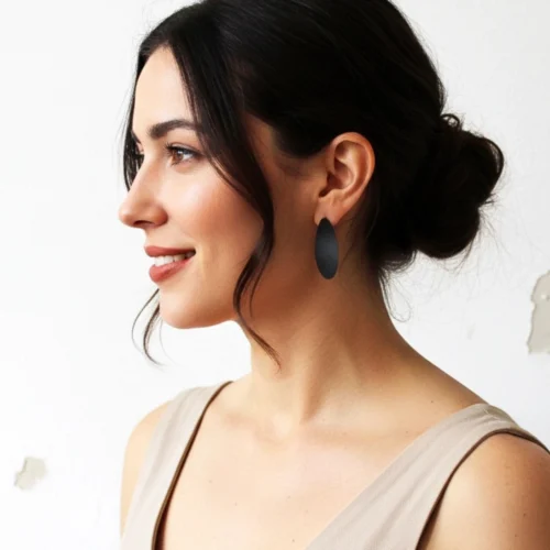 Oxidized Silver Wave Dangle Earrings