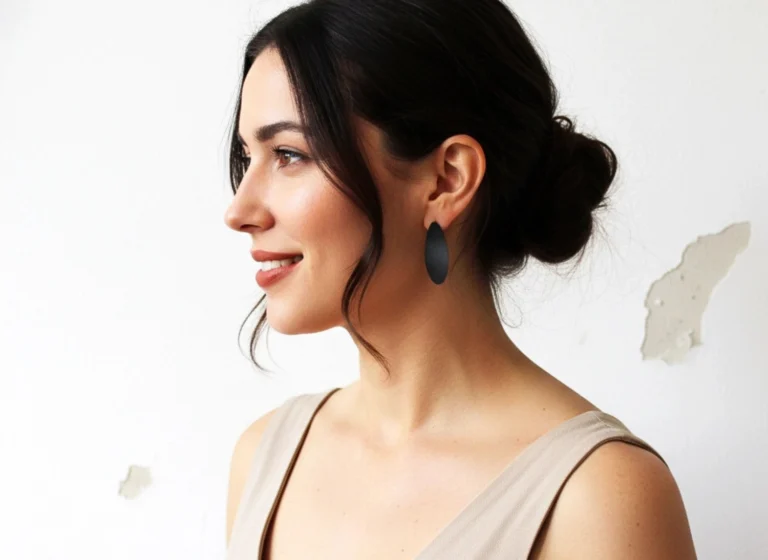 Oxidized Silver Wave Dangle Earrings