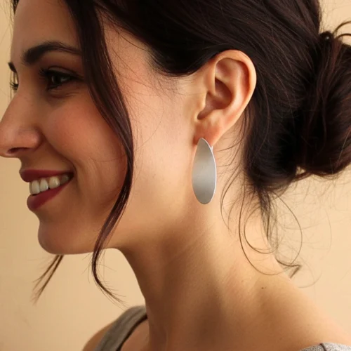 Waved Silver Dangle Earrings