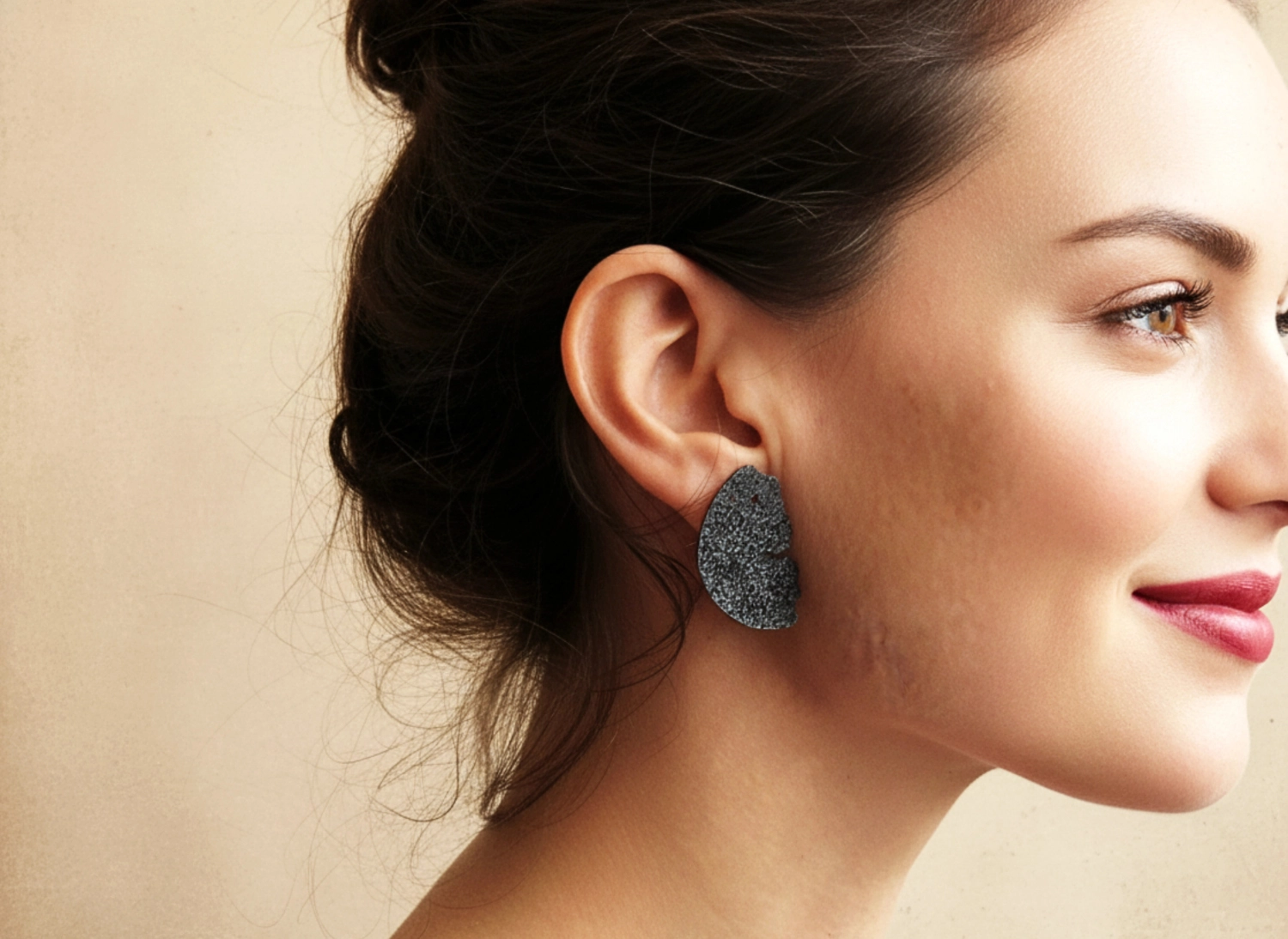 Oxidized Silver Textured Earrings