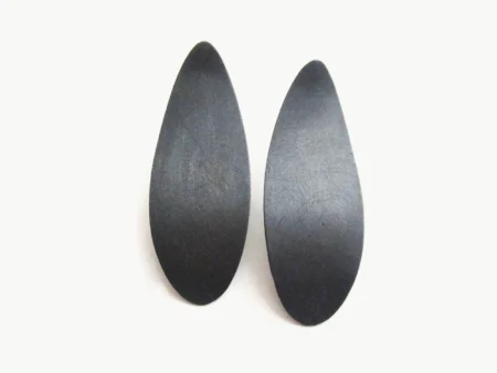 Oxidized Silver Wave Dangle Earrings