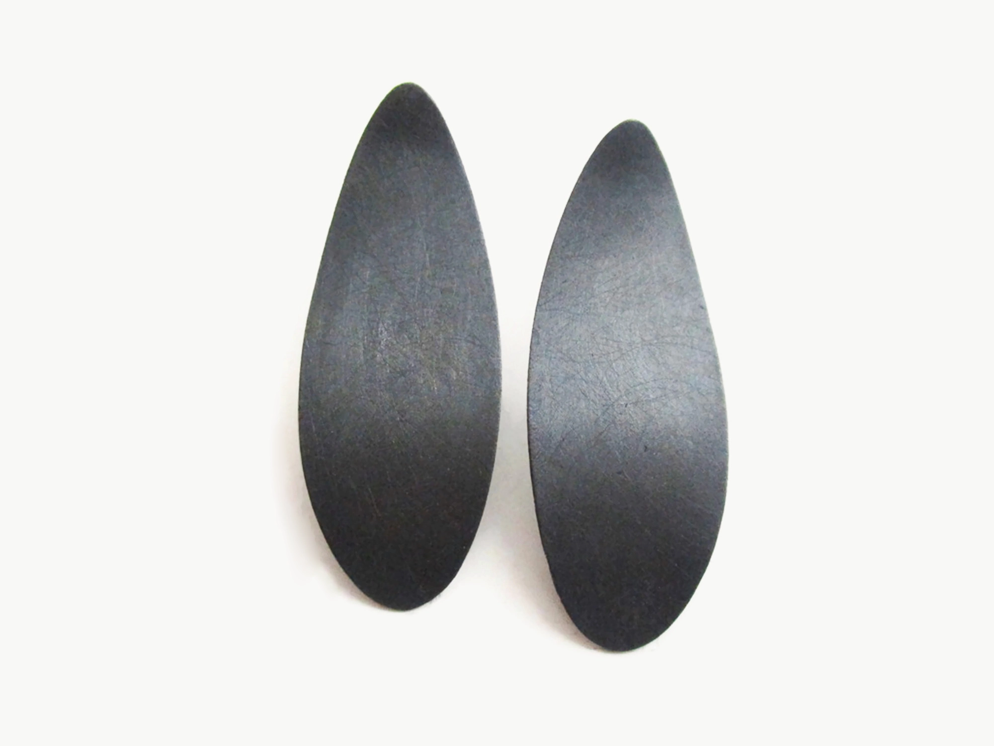 Oxidized Silver Wave Dangle Earrings