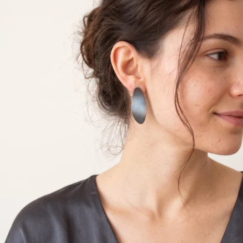 Oxidized Silver Wave Dangle Earrings