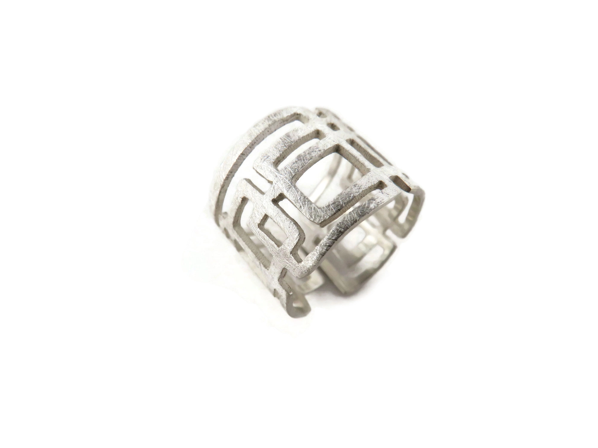 Adjustable Modernist Silver Ring
