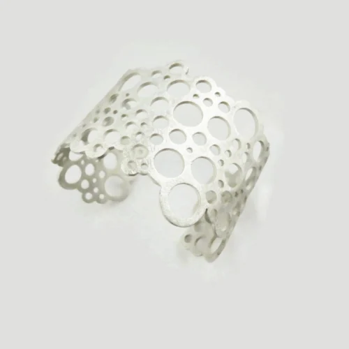 Circles Wide Silver Cuff Bracelet