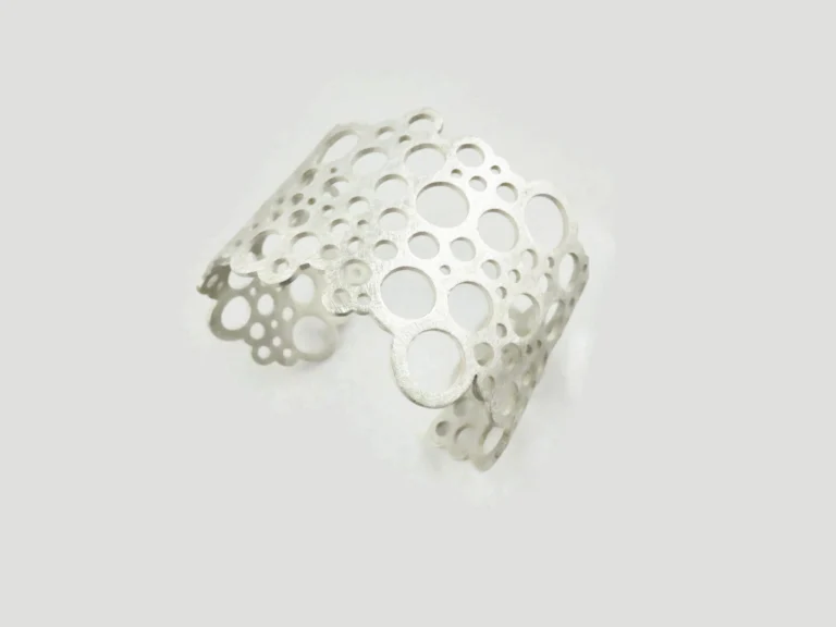 Circles Wide Silver Cuff Bracelet
