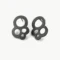 Circles Oxidized Silver Stud Earrings