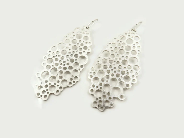 Large Statement Silver Dangle Earrings