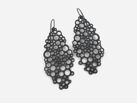 Large Geometric Oxidized Silver Dangle Earrings