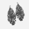 Large Geometric Oxidized Silver Dangle Earrings