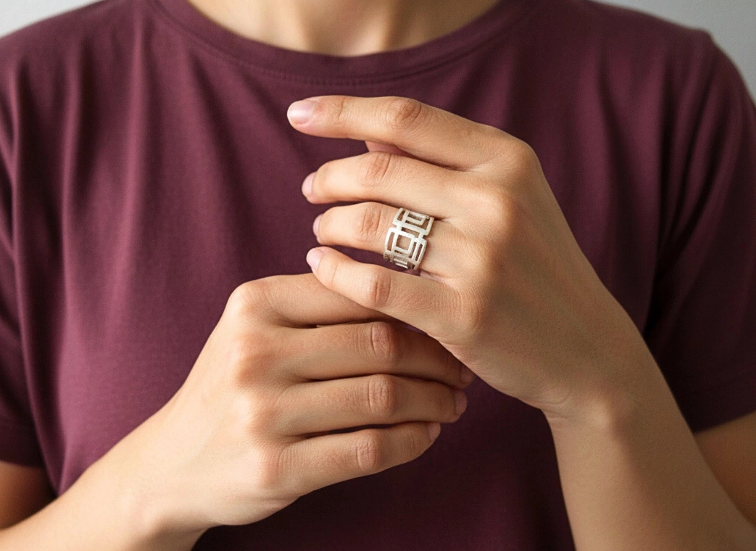 Adjustable Modernist Silver Ring