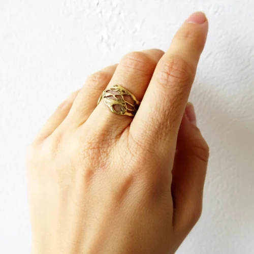 Organic Bronze Adjustable Ring
