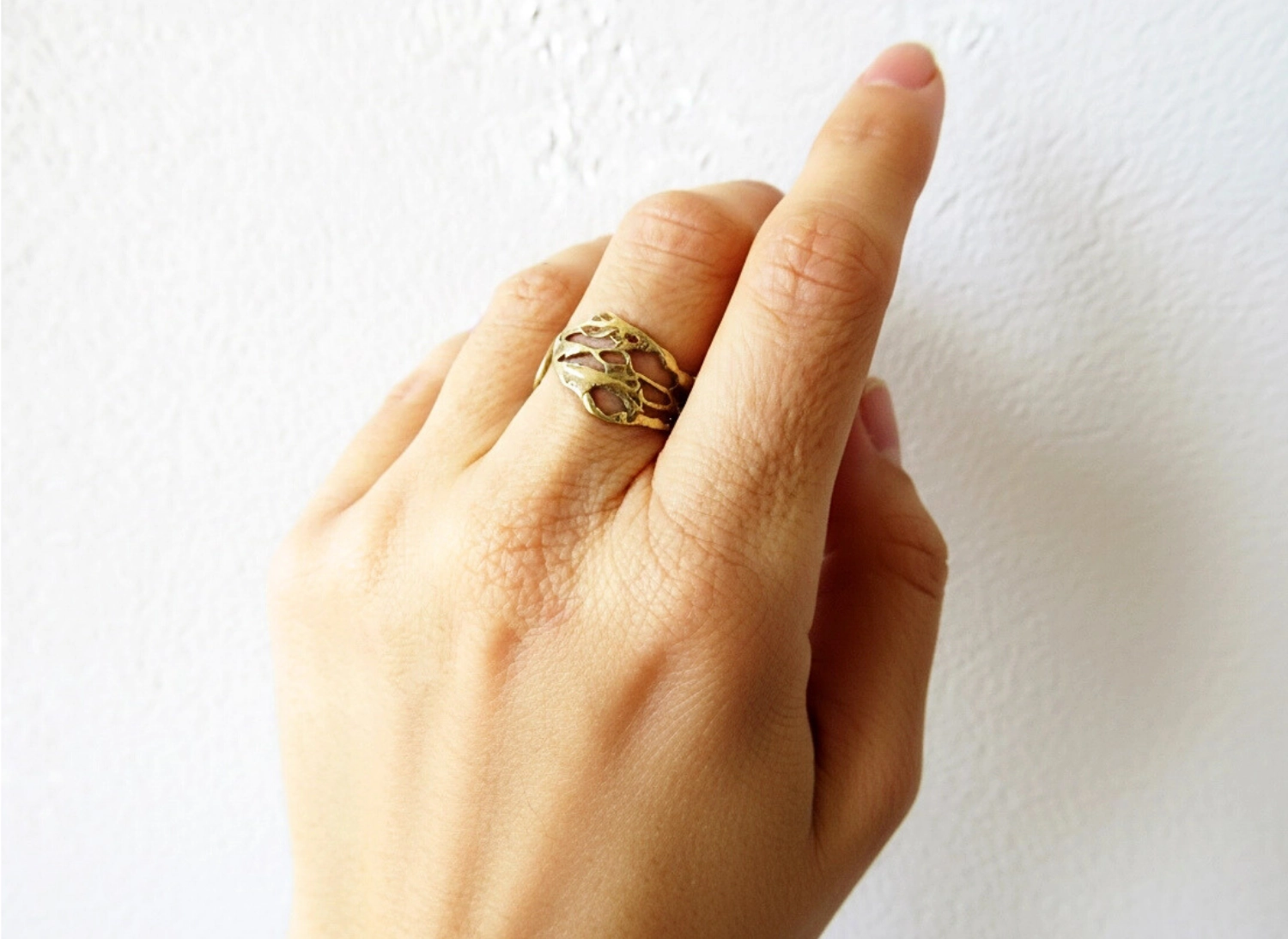 Organic Bronze Adjustable Ring