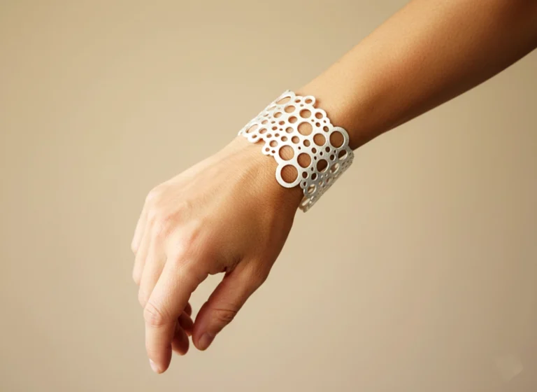 Circles Wide Silver Cuff Bracelet