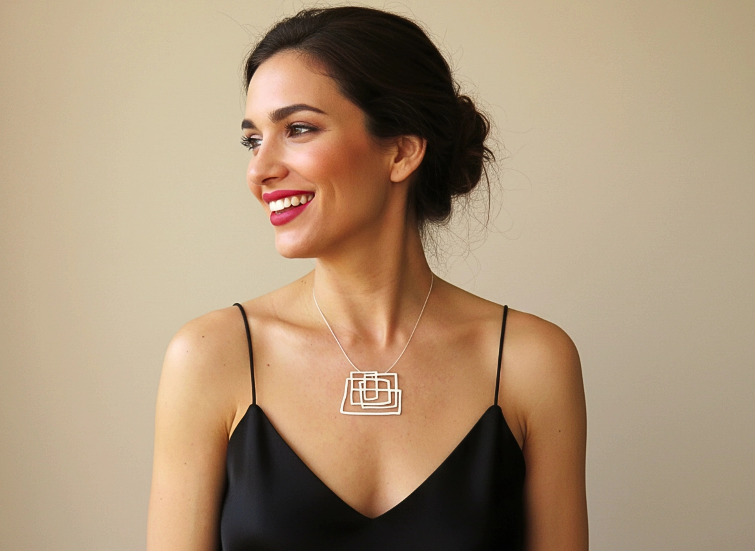 Abstract Silver Large Pendant