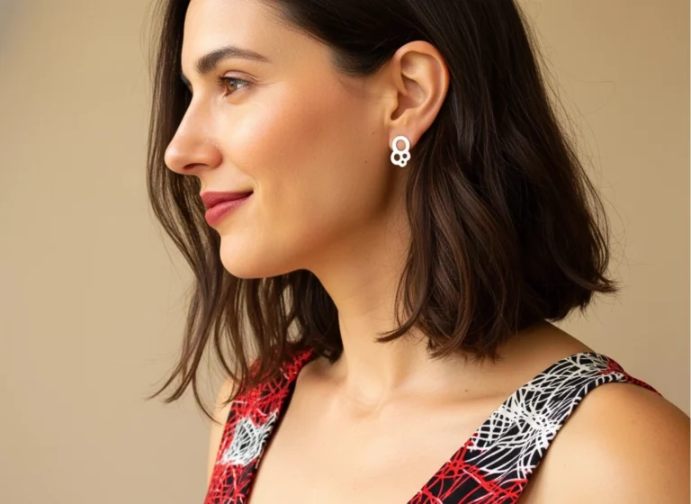 Circles Silver Stud Earrings