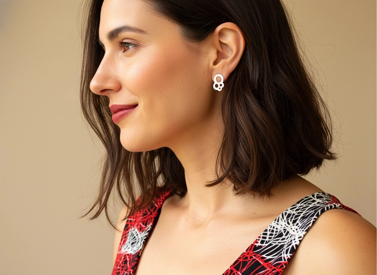 Circles Silver Stud Earrings