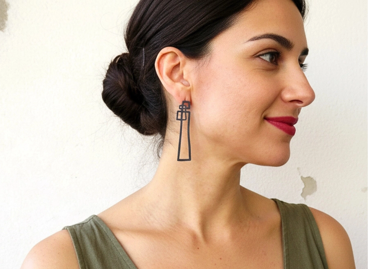 Abstract Oxidized Silver Dangle Earrings