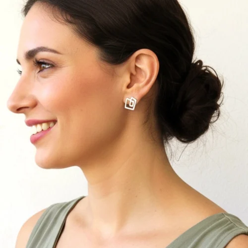 Abstract Silver Stud Earrings
