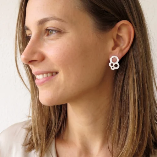 Circles Silver Stud Earrings