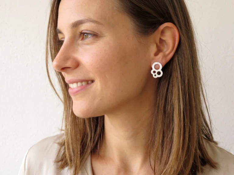 Circles Silver Stud Earrings