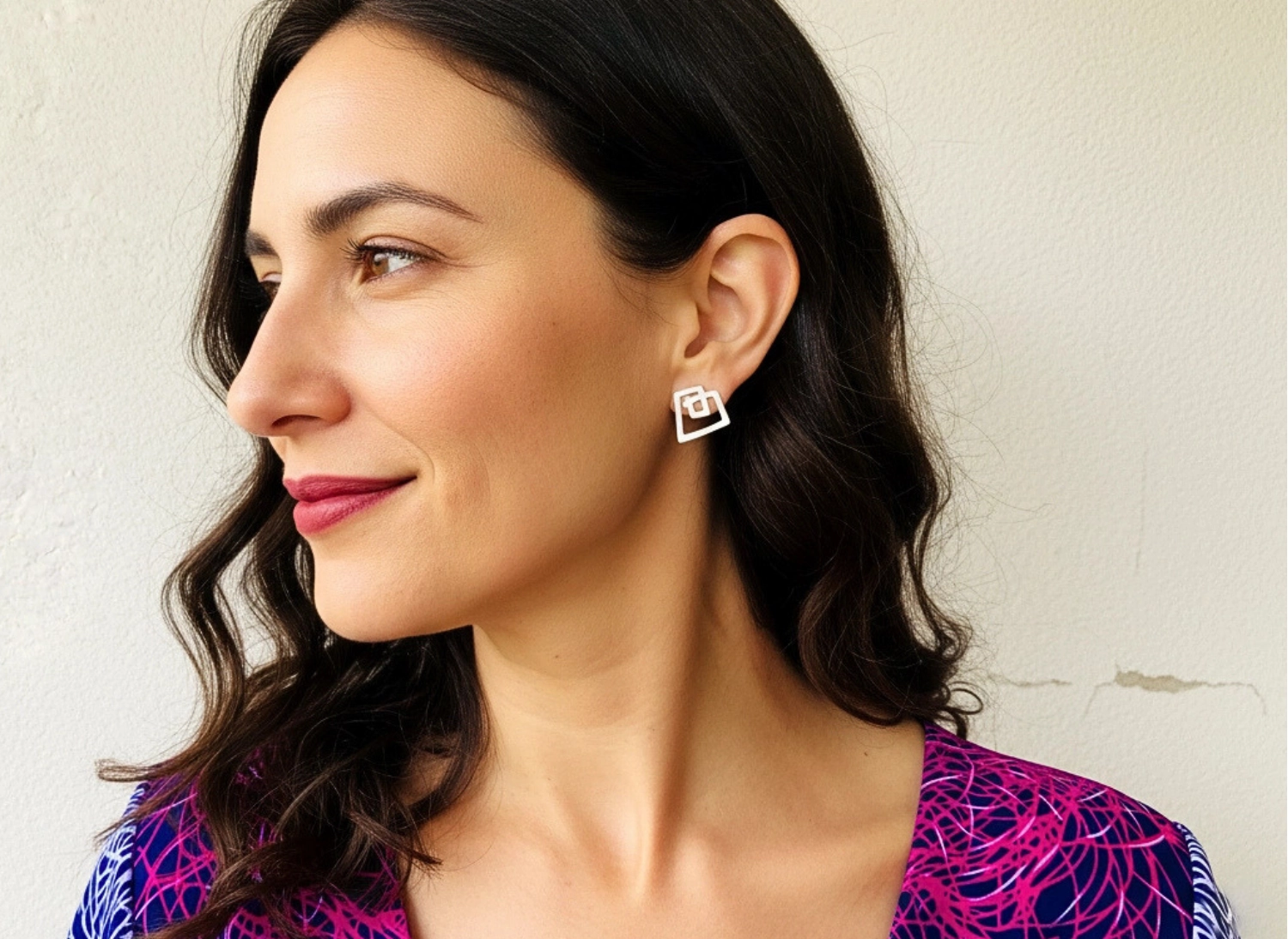 Sculptural Silver Stud Earrings