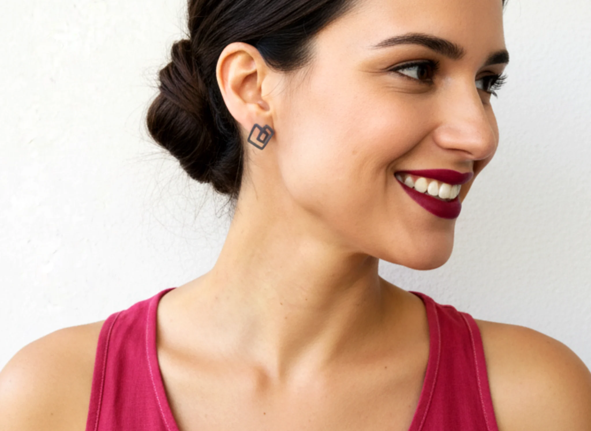 Abstract Oxidized Silver Stud Earrings