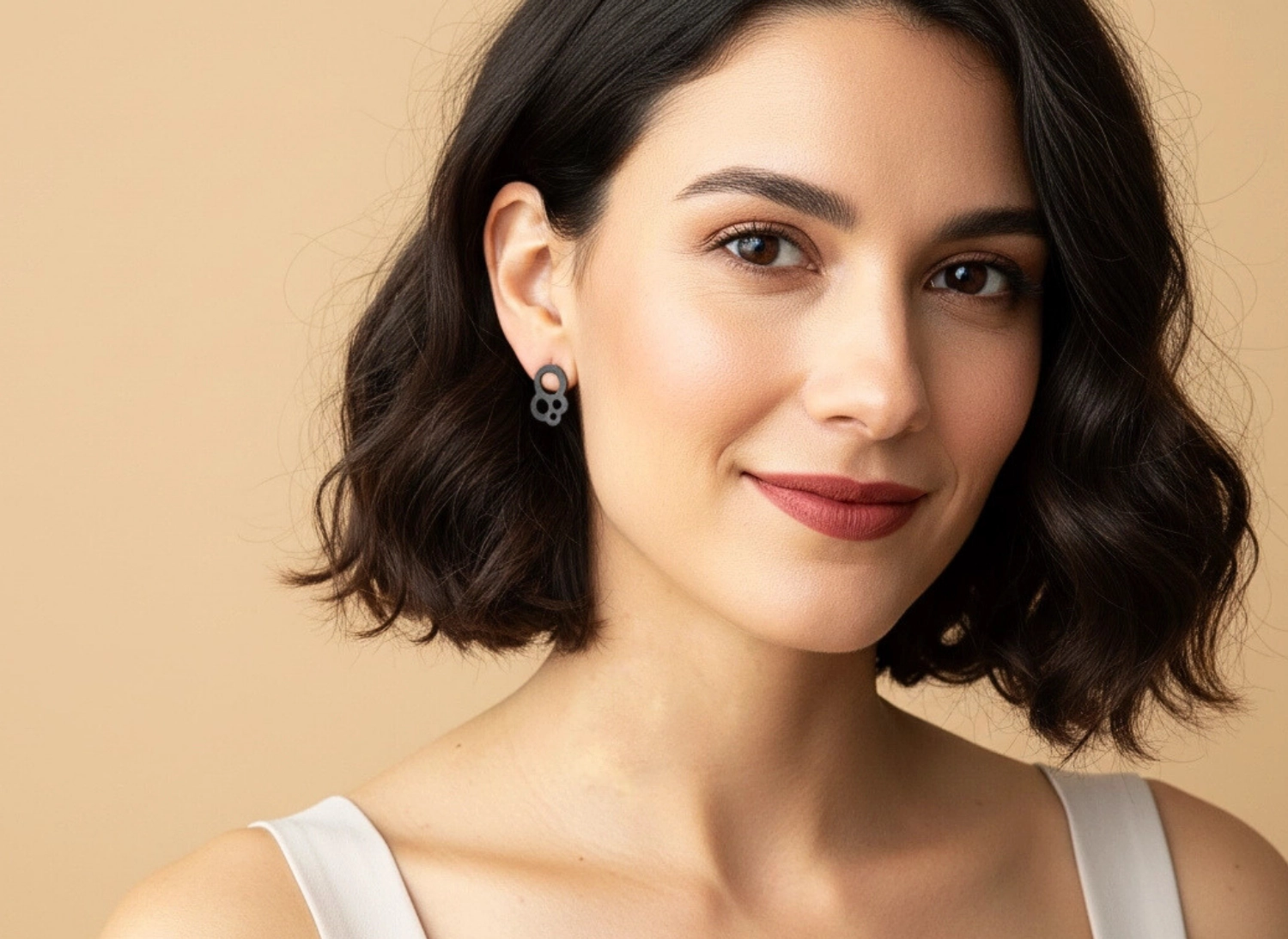 Circles Oxidized Silver Stud Earrings