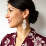 Large Statement Silver Dangle Earrings