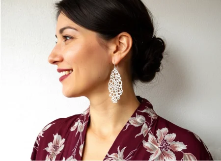 Large Statement Silver Dangle Earrings