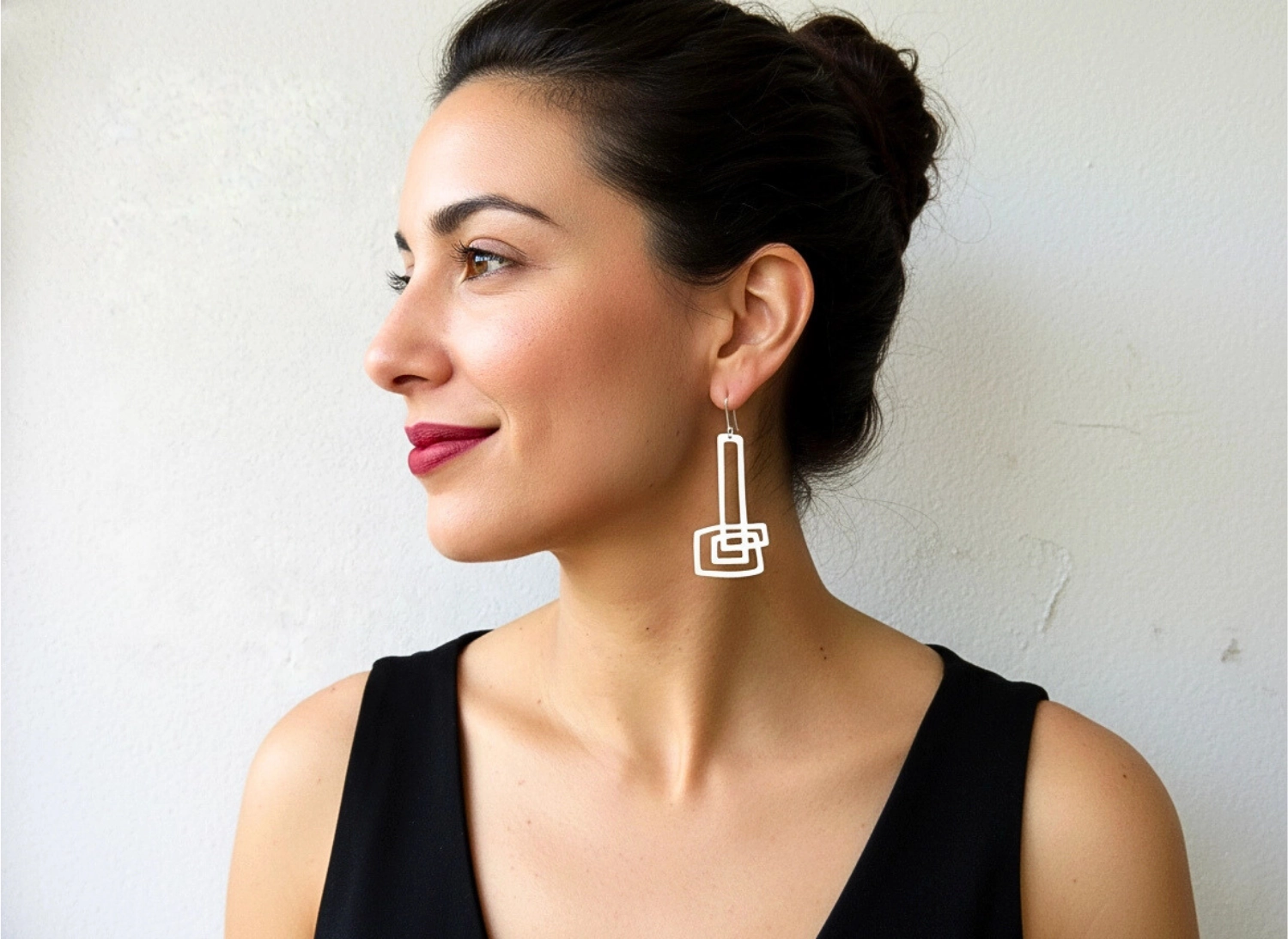 Extra Long Abstract Silver Dangle Earrings