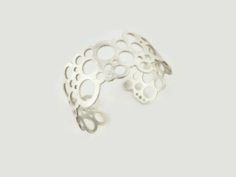 Circles Geometric Silver Cuff Bracelet