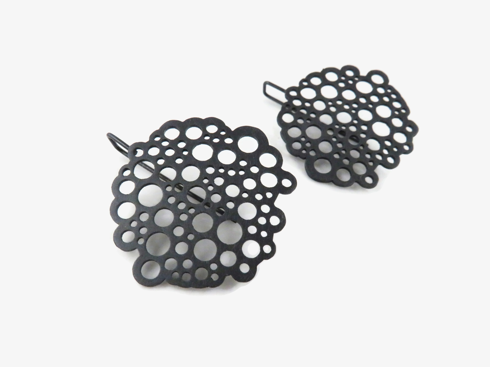 Artistic Circles Oxidized Silver Dangle Earrings