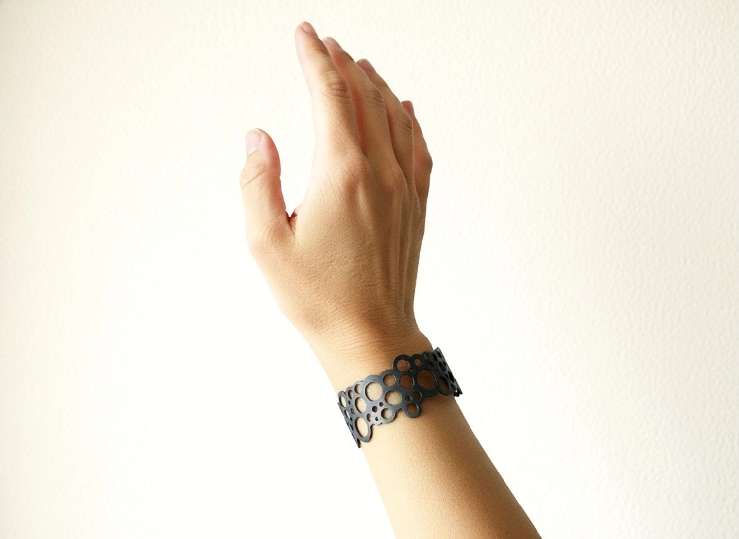Circles Geometric Oxidized Silver Cuff Bracelet