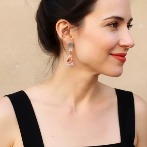 Druzy Agate Silver Earrings