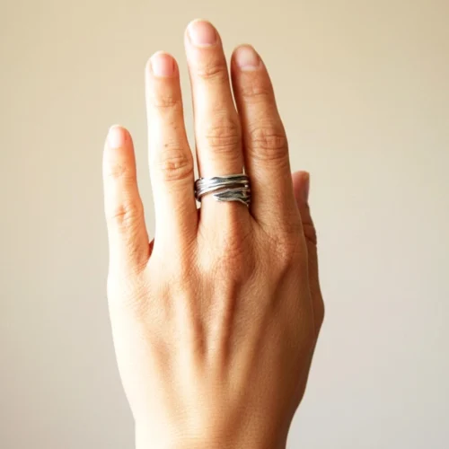 Adjustable Organic Silver Ring