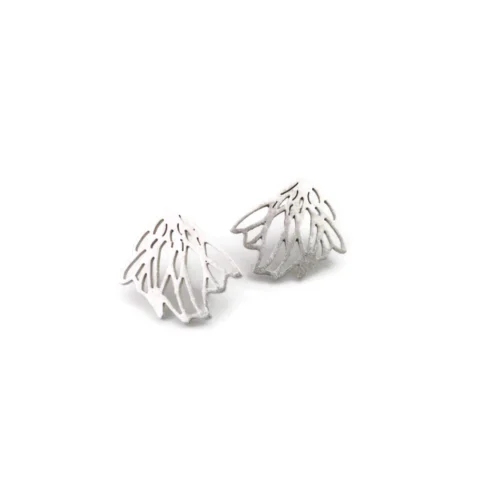 Floral Silver Stud Earrings